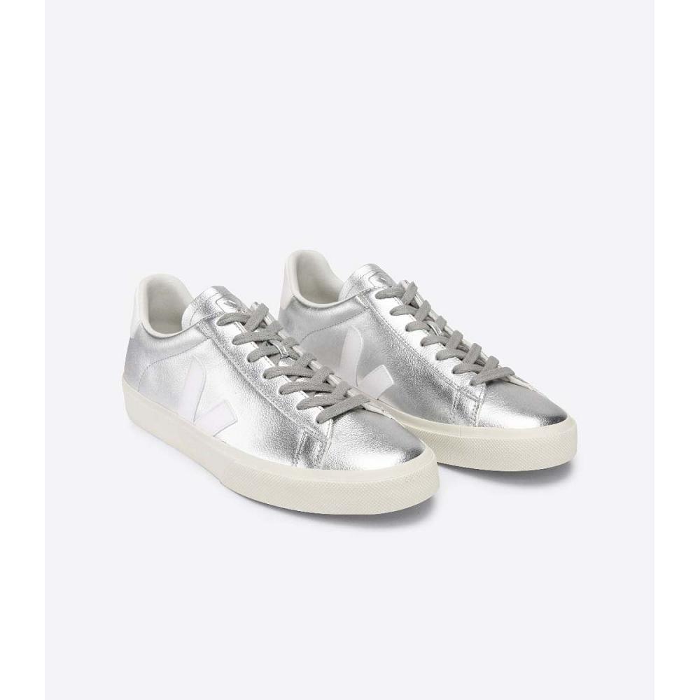 Veja CAMPO CHROMEFREE Women's Low Tops Sneakers Silver | CA 600AHK